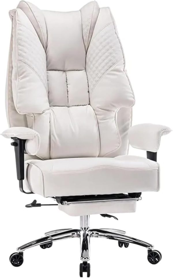 Excebet Big and Tall Office Chair 400lbs Wide Seat, Leather High Back Executive Office Chair with Foot Rest